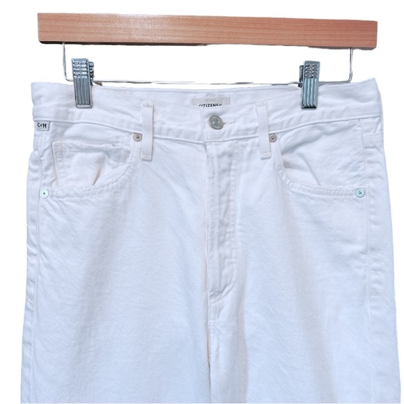 Citizens of Humanity Distressed Charlotte Crop White Fiori Jeans, Size 26 - Picture 6 of 14